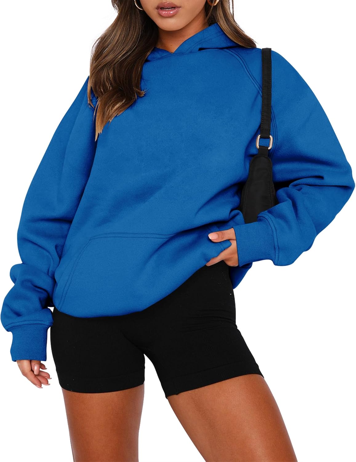 onlypuff Women Pullover Sweatshirt with Kangaroo Pocket Style