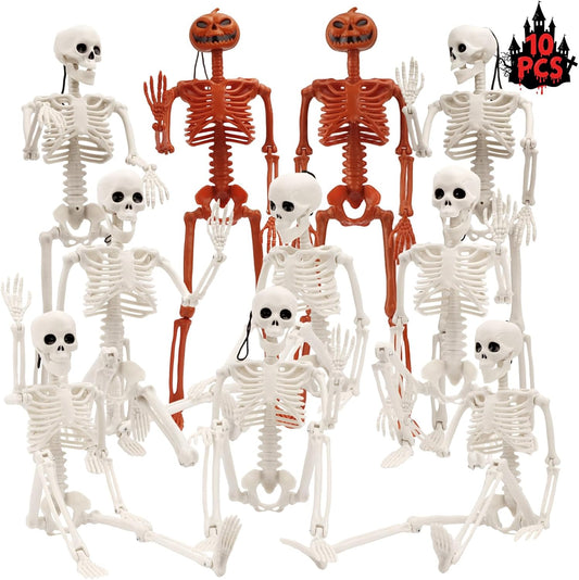 10 PCS Halloween Skeletons for Spooky Indoor and Outdoor Decor