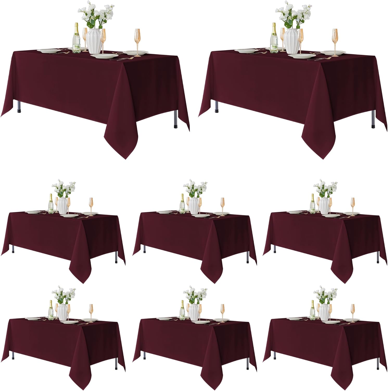 Fitable 8 Pack Stain and Wrinkle Resistant Tablecloths for Events
