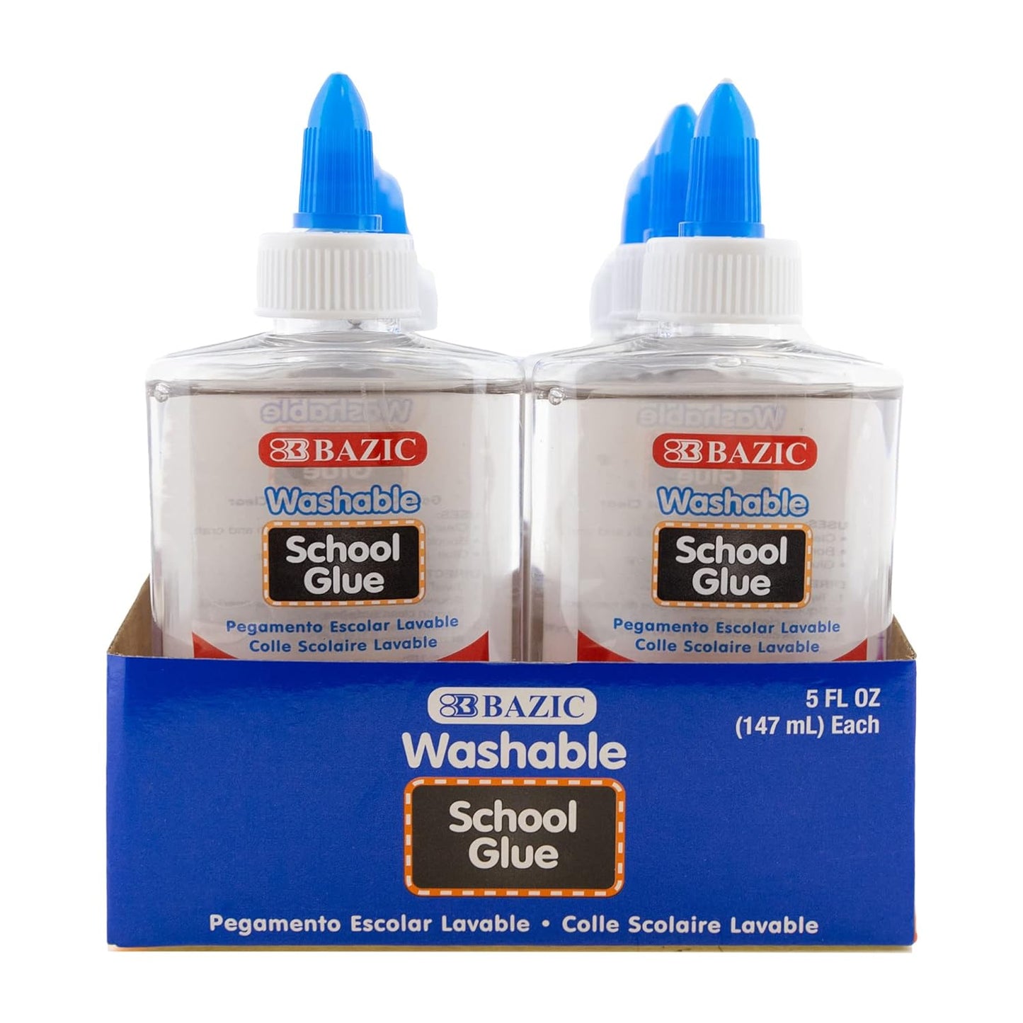 Washable Clear School Glue for Slime and Crafts - 48-Pack