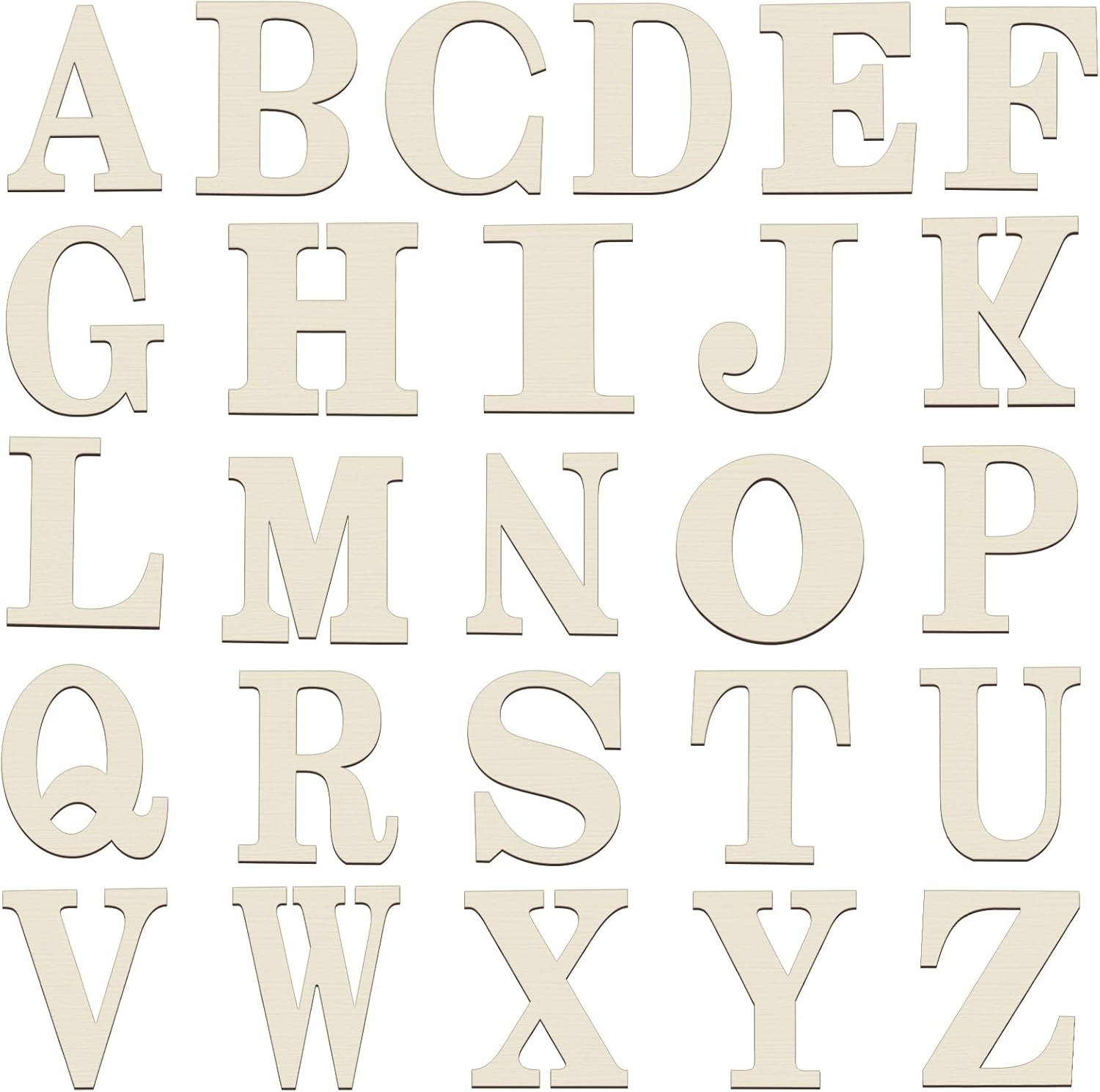 Soaoo 52 Pieces 8 Inch Unfinished Wooden Letters for DIY Decor