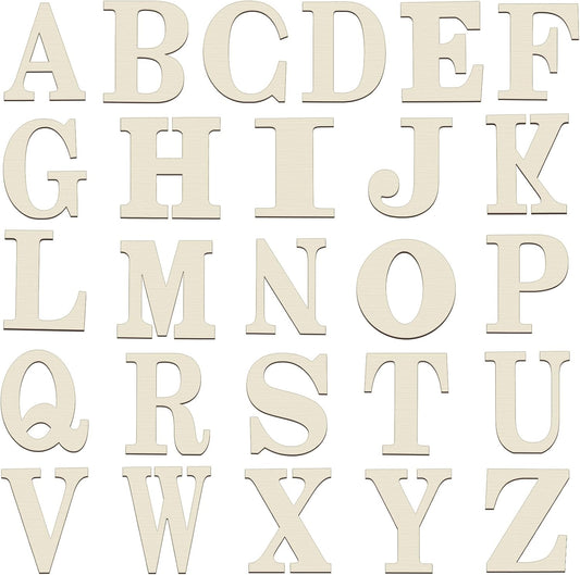 Soaoo 52 Pieces 8 Inch Unfinished Wooden Letters for DIY Decor