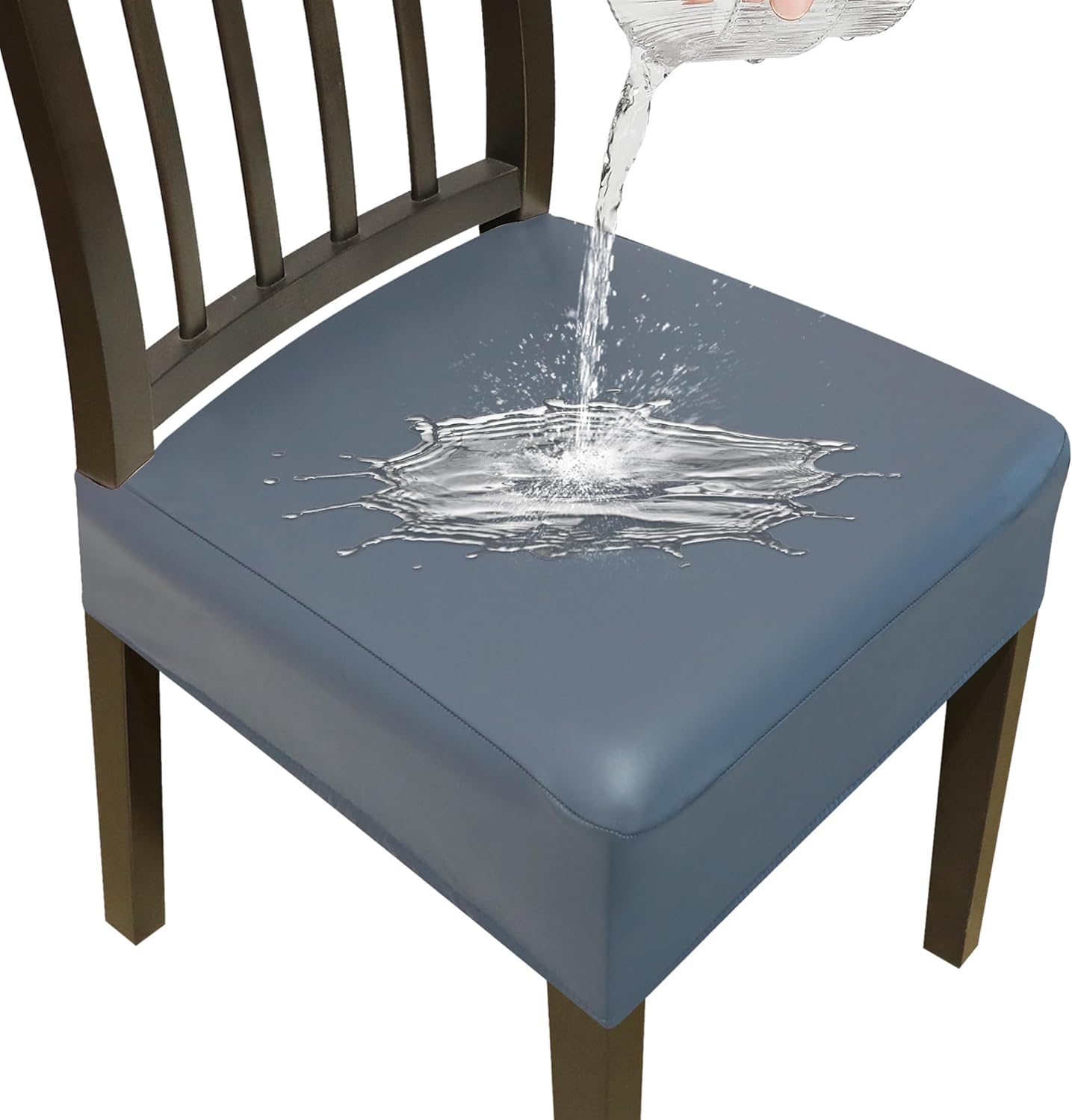 Dining Chair Covers Set of 6 Waterproof PU Leather Slipcovers