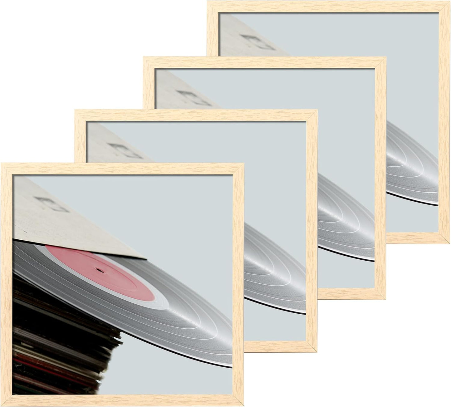 Stylish 12.5x12.5 Vinyl Record Frames Set of 4 for Home Decor