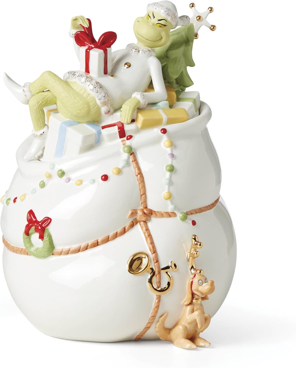 Merry Grinchmas Cookie Jar by Lenox for Holiday Hosting Fun