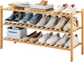 Furshus Long Shoe Rack: 3-Tier Bamboo Storage Organizer