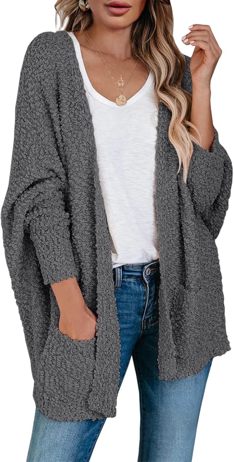 Saodimallsu Women's Chunky Popcorn Cardigan for Cozy Style