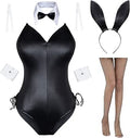 AiMiNa Womens Bunny Girl Senpai Cosplay One Piece Bodysuit Set - Mesh