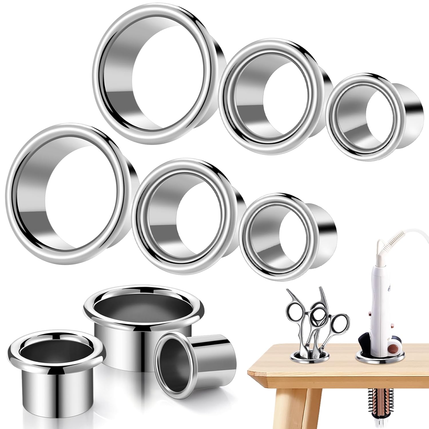 Stainless Steel Hair Tool Holder Set - Organize in Style!