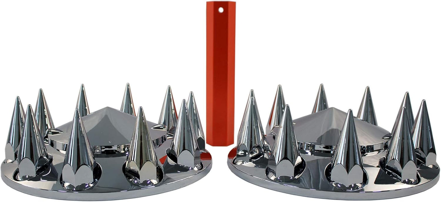 MRJLK Chrome ABS Complete Axle Cover Set for Semi Trucks