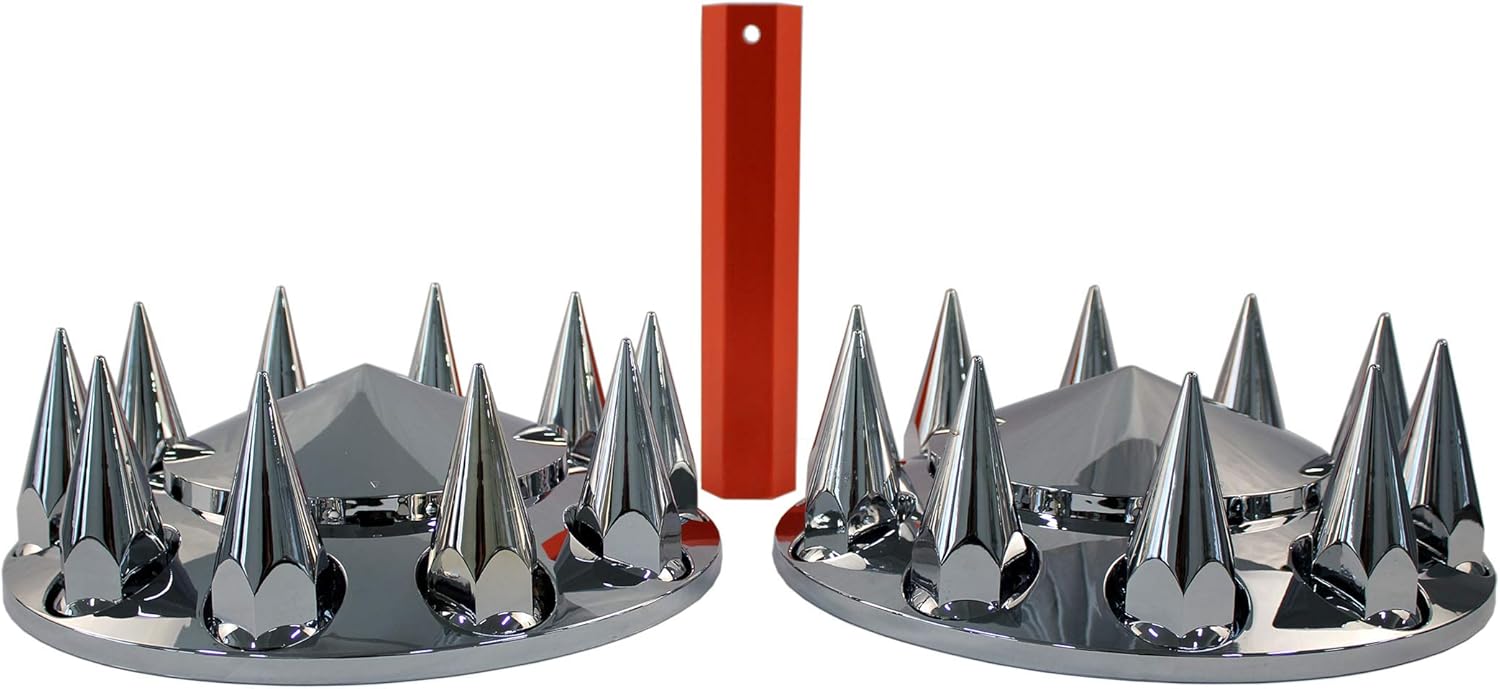 MRJLK Chrome ABS Complete Axle Cover Set for Semi Trucks