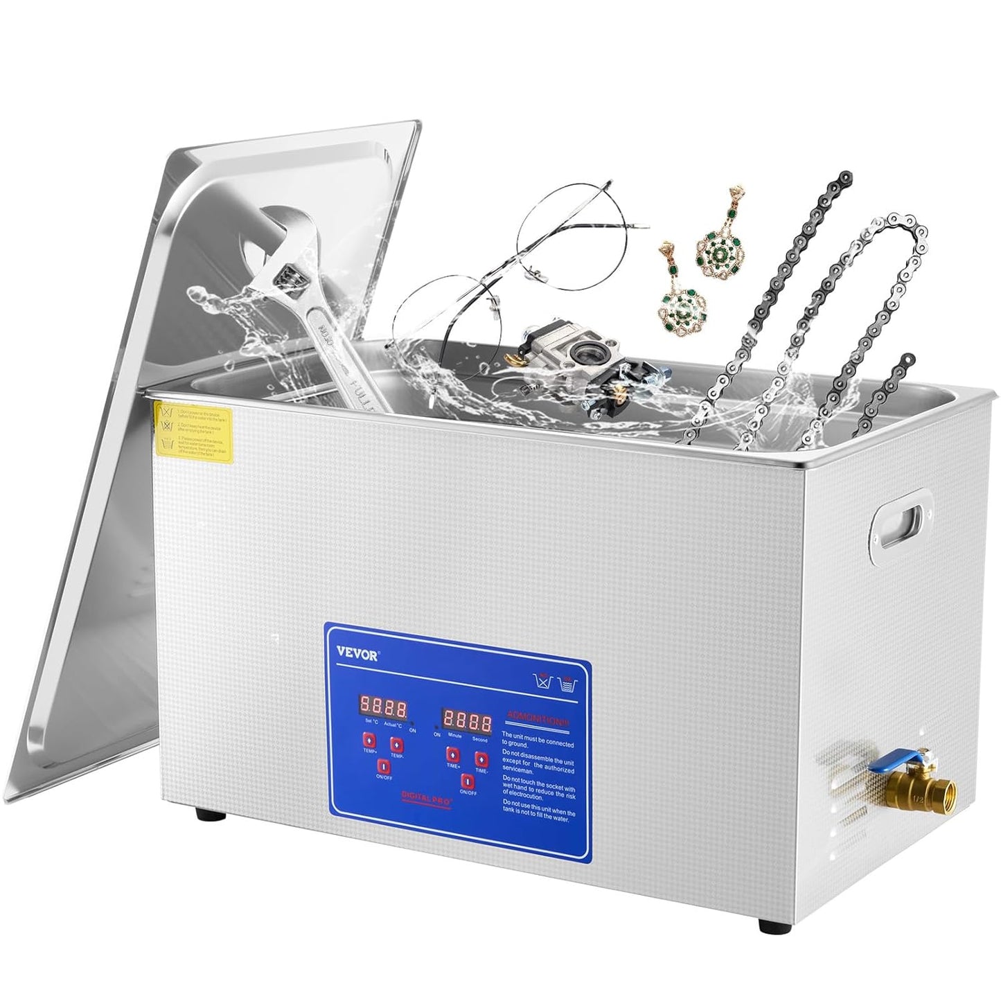 VEVOR 30L Ultrasonic Industrial Cleaner with Digital Timer & Heater