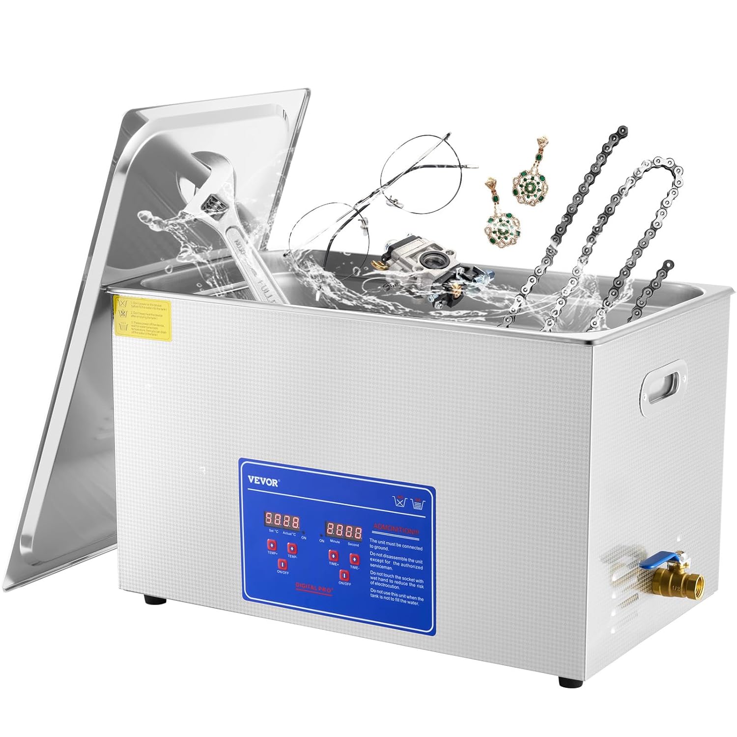 VEVOR 30L Ultrasonic Industrial Cleaner with Digital Timer & Heater