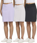Women's 20in Golf Skorts 3 Pack - Knee Length Active Pockets