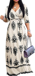 Yajedo Plus Size Women's Casual Maxi Dress with Pockets for Summer