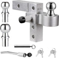 Adjustable Trailer Hitch Ball Mount with Forged Aluminum Shank - 6in