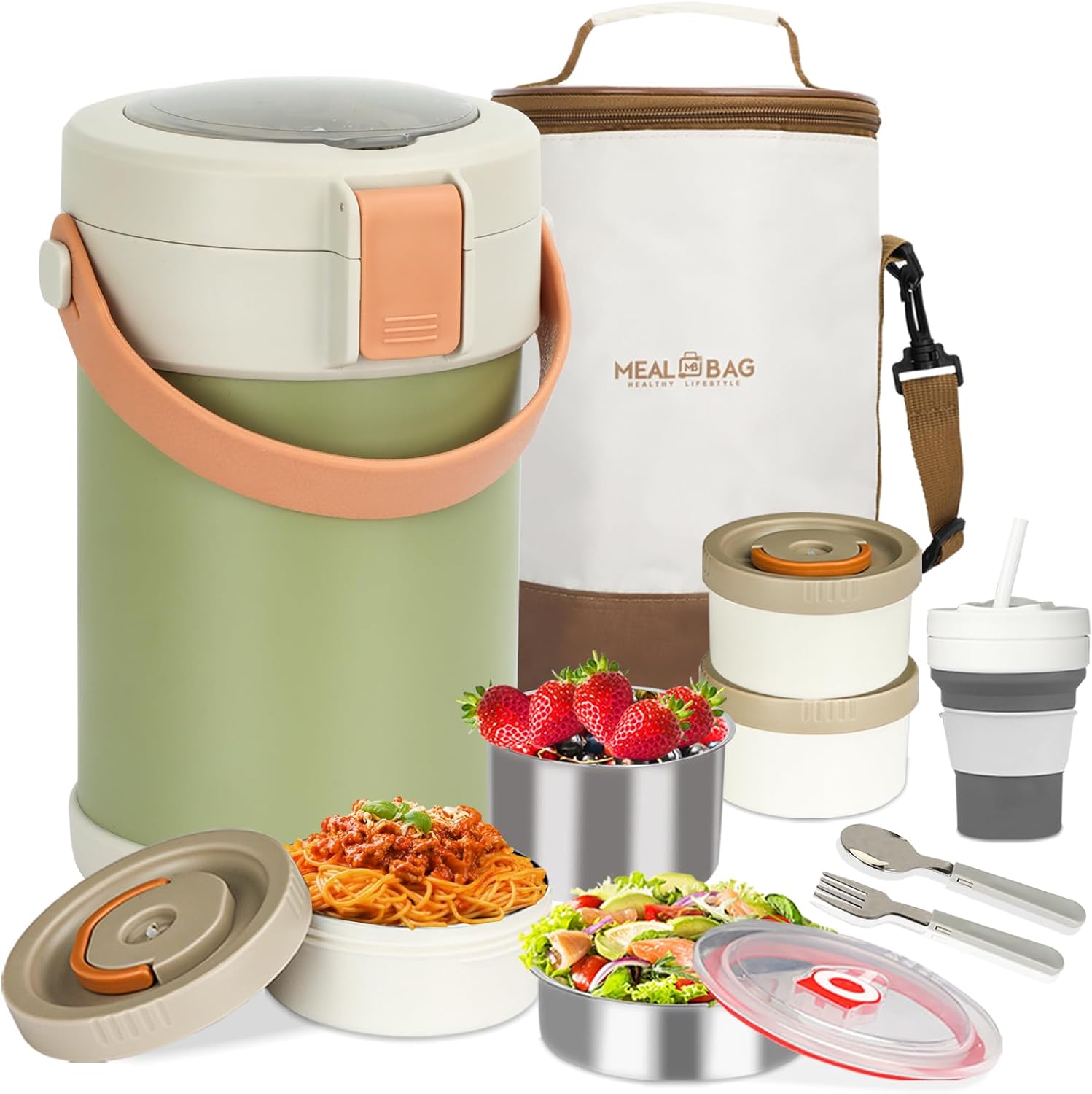 67oz Adults Thermo for Hot Food Kit - Versatile 2L Lunch Box