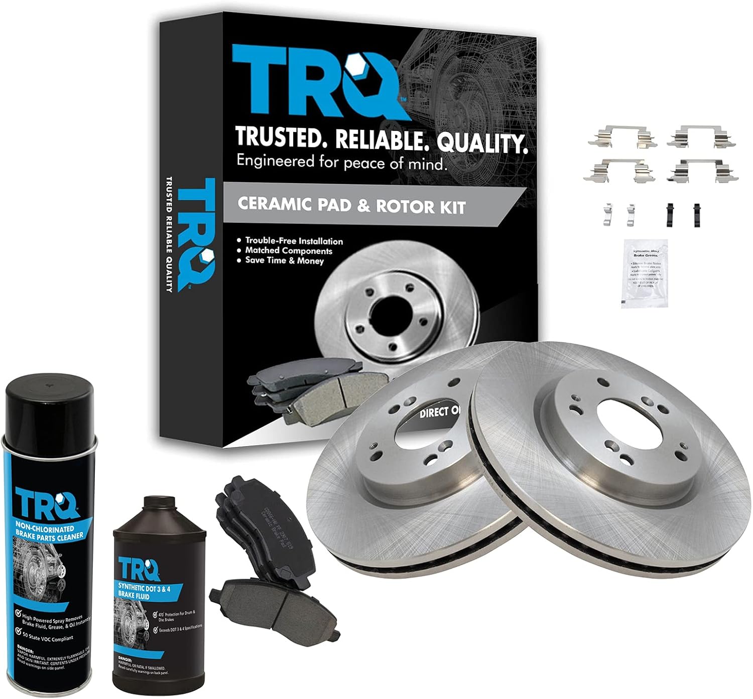 TRQ Front Brake Pad & Rotor Kit for Chrysler Dodge Jeep