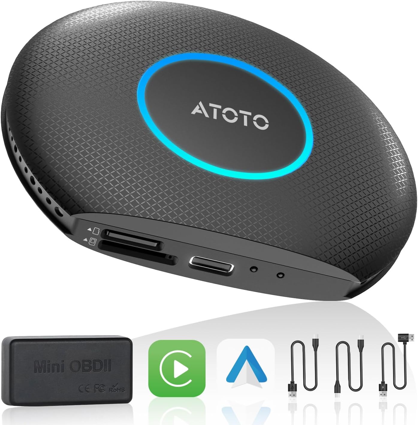 AI Box CarPlay Adapter with Bluetooth OBD2 Scanner for Cars