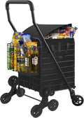 Grocery Shopping Cart with Waterproof Liner and Tri-Wheels