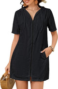 Terry Cloth Cover Up Zipper Hooded Swim Robe - Quick Dry Comfort Ups