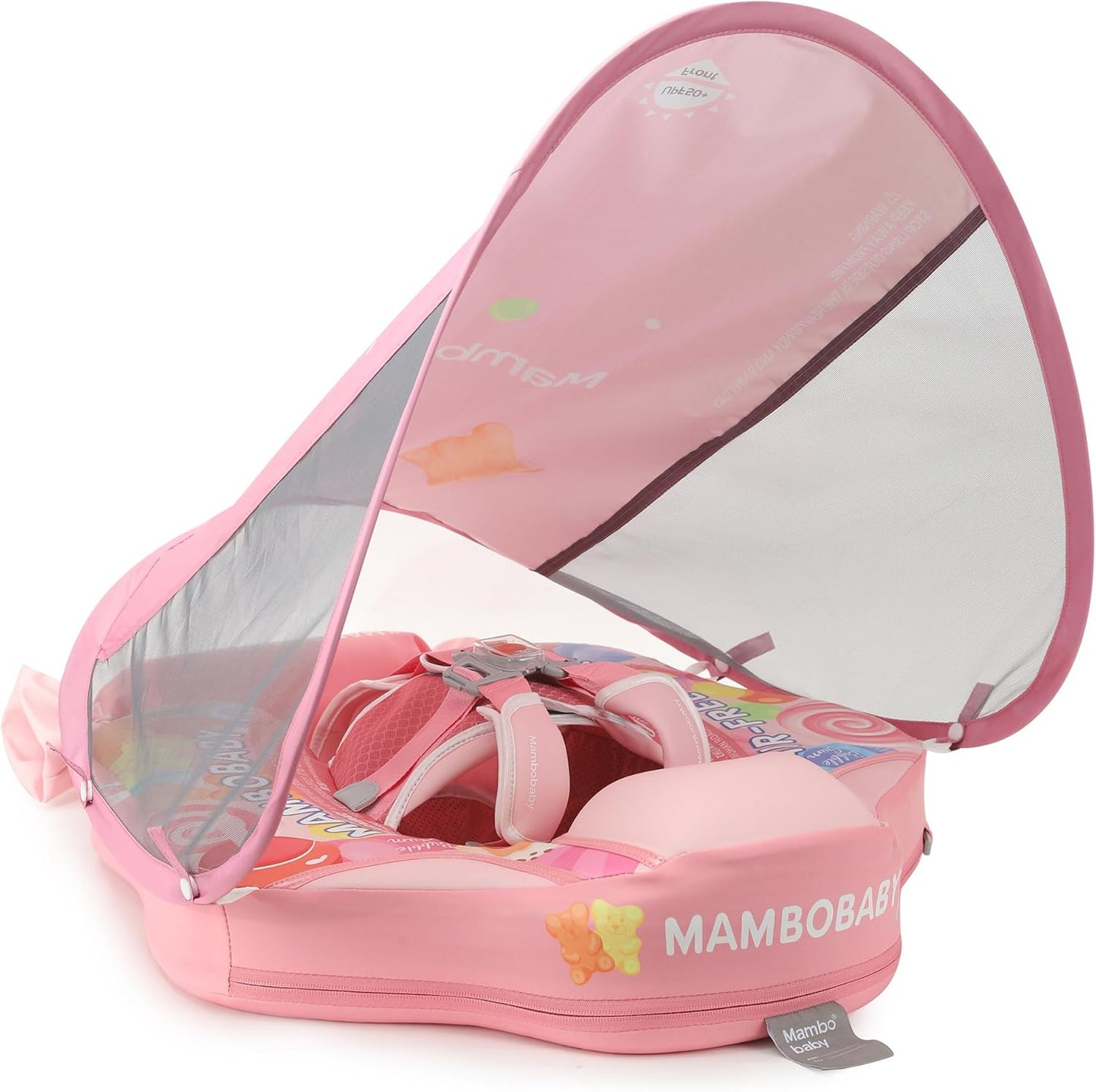 Mambobaby Float Add Tail Baby Swim Float with Canopy for Fun