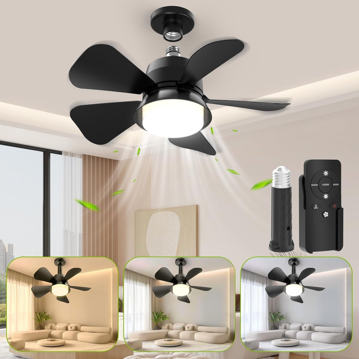 2 In 1 Ceiling Fans with Lights and Remote for Modern Homes