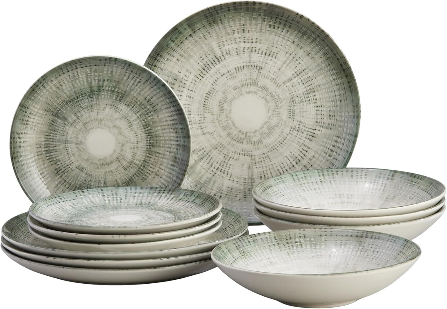 Modern Textured Finish Ceramic Dinnerware Set for 4 by Corona