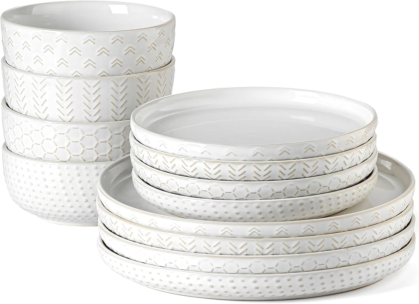 Lareina Stoneware Dinnerware Sets for 4 - 12 pcs Unique