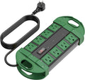 Outdoor Power Strip Weatherproof 8-Outlet Extension - Heavy Rain Ready
