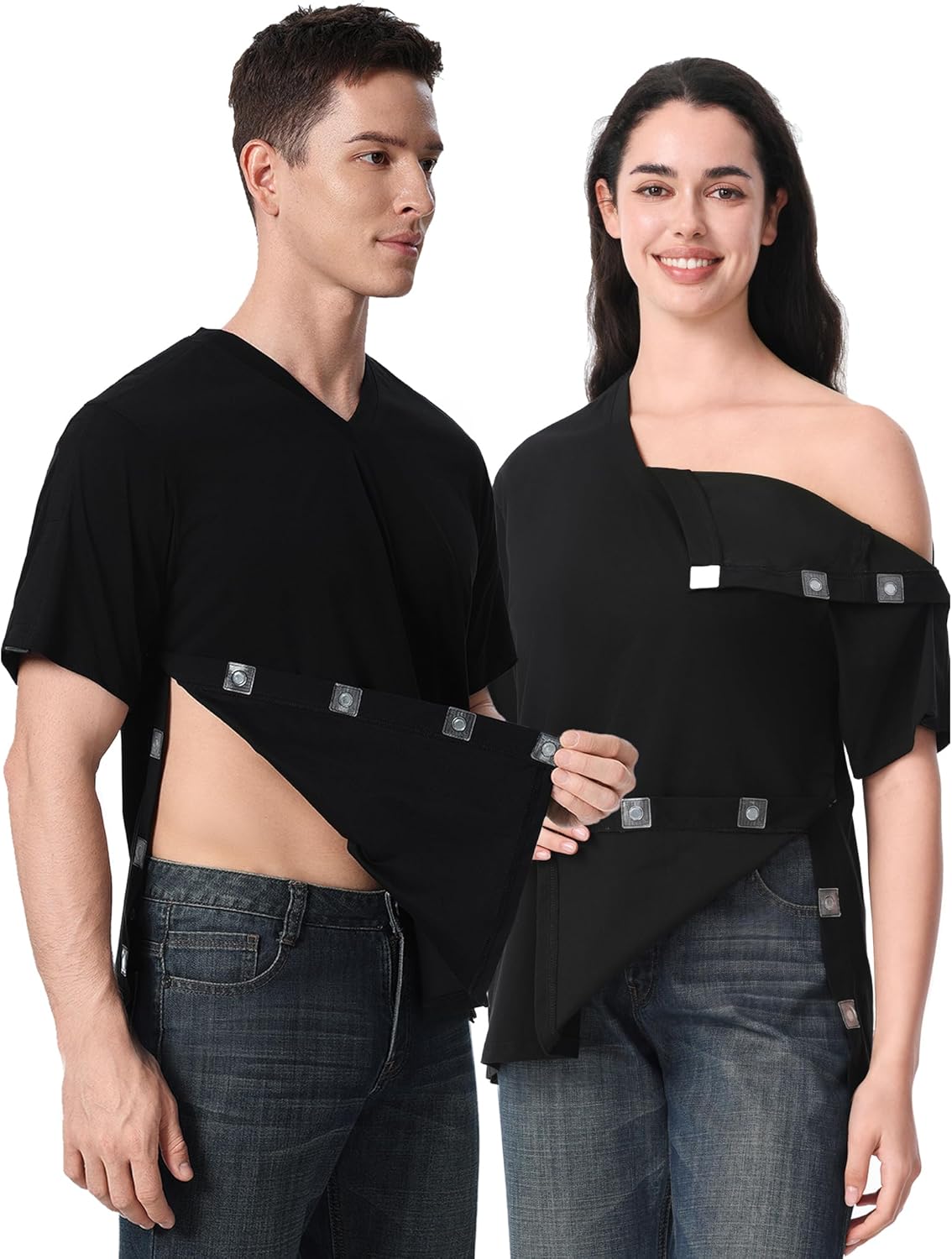 Magnetic Buttons Post Shoulder Surgery Recovery Shirt for Men