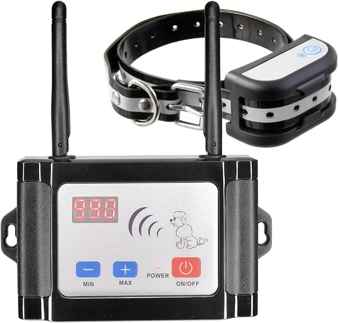 2-in-1 Wireless Dog Fence & Training Collar - 1000ft Range, Waterproof Reflective Collar by SUXIAN