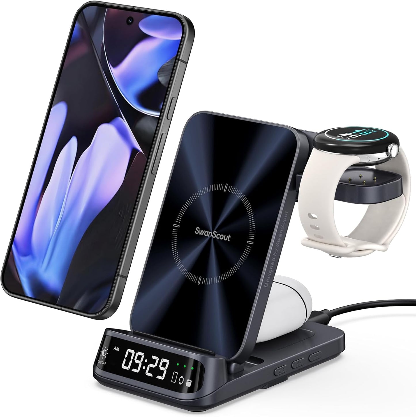 Wireless Charger for Pixel Watch 3/2 and Google Devices