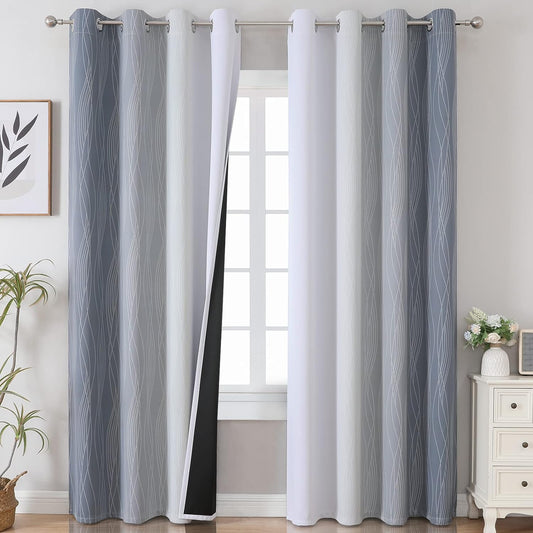 Ombre Blackout Curtains for Bedroom and Living Room by Estelar