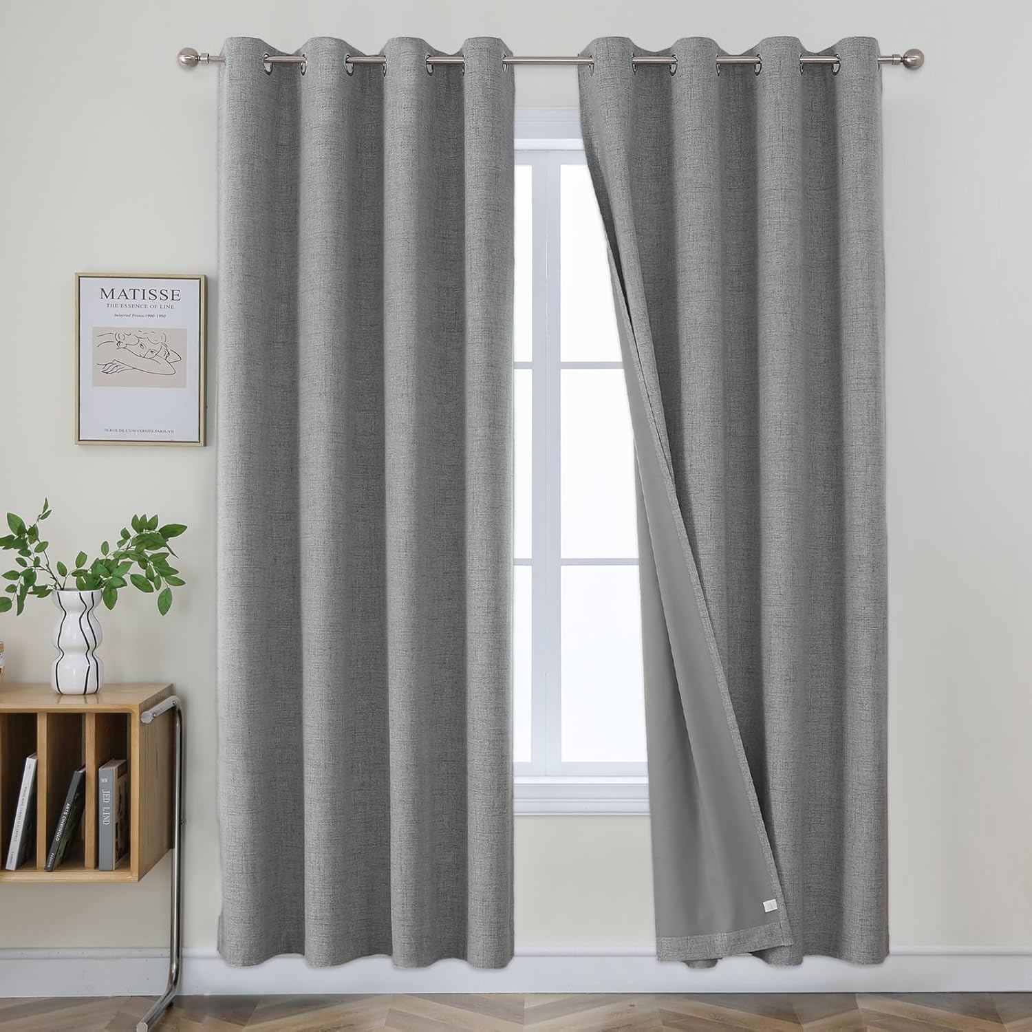 Joydeco 90 Inch Light Grey Blackout Curtains for Living Room