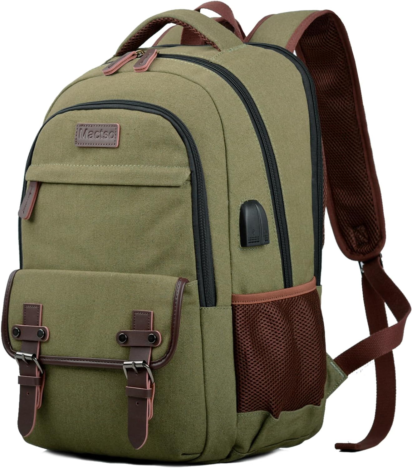 Mactso Canvas Travel Laptop Backpack for Men and Women