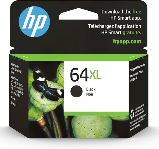 HP 64XL Black High-Yield Ink Cartridge for Reliable Printing