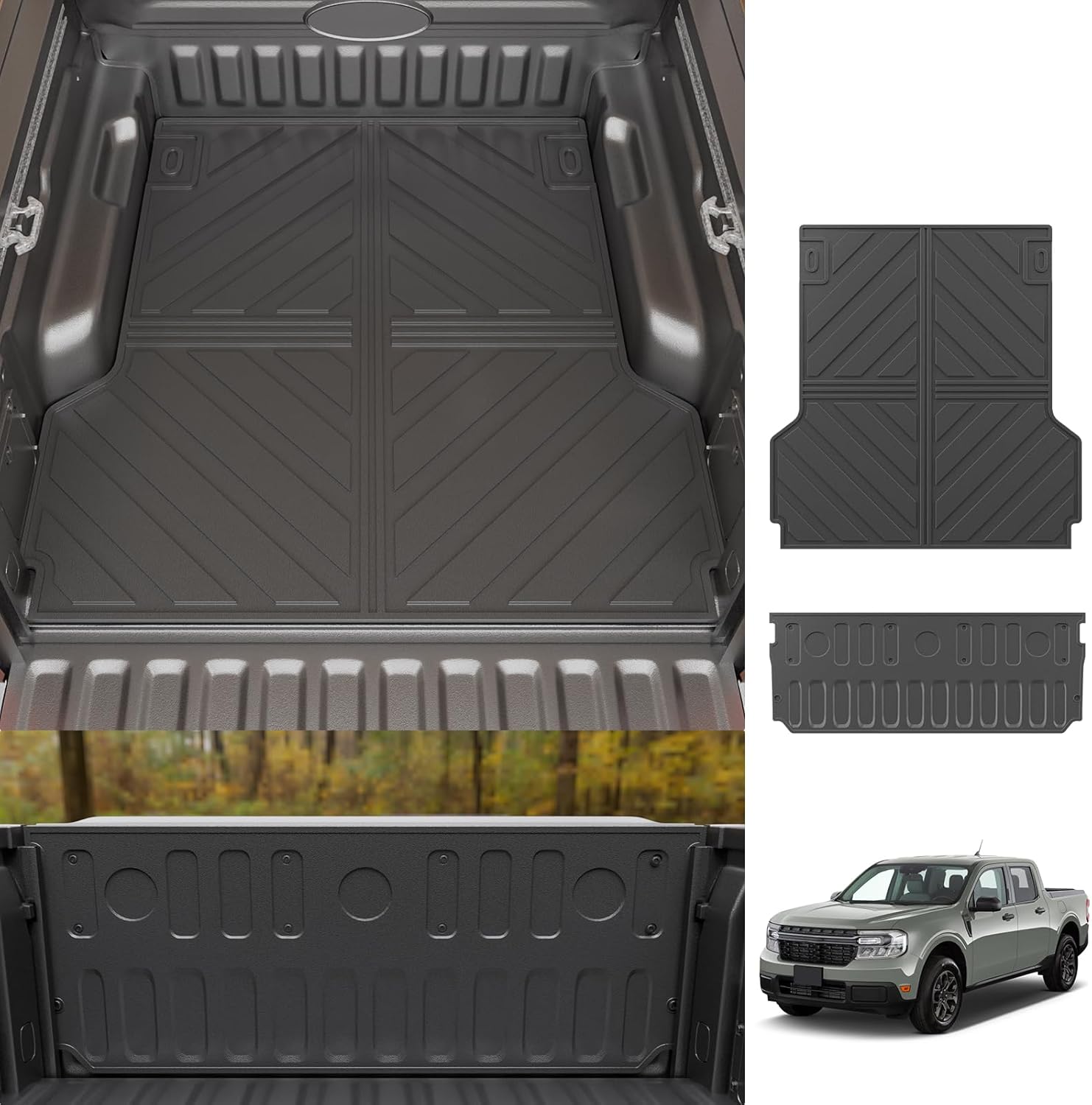 Truck Bed Mat and Tailgate Mat for 2022-2025 Ford Maverick