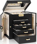 Elegant 5-Tier Jewelry Box Organizer with Lockable Drawers