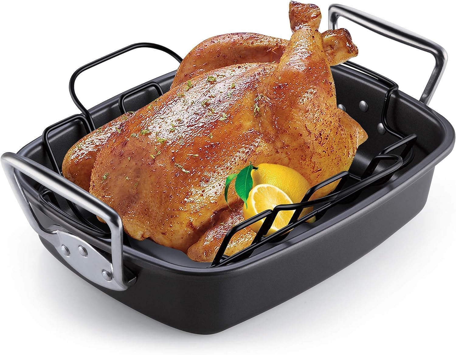 Cook N Home Nonstick Roasting Pan with Rack for Perfect Meals