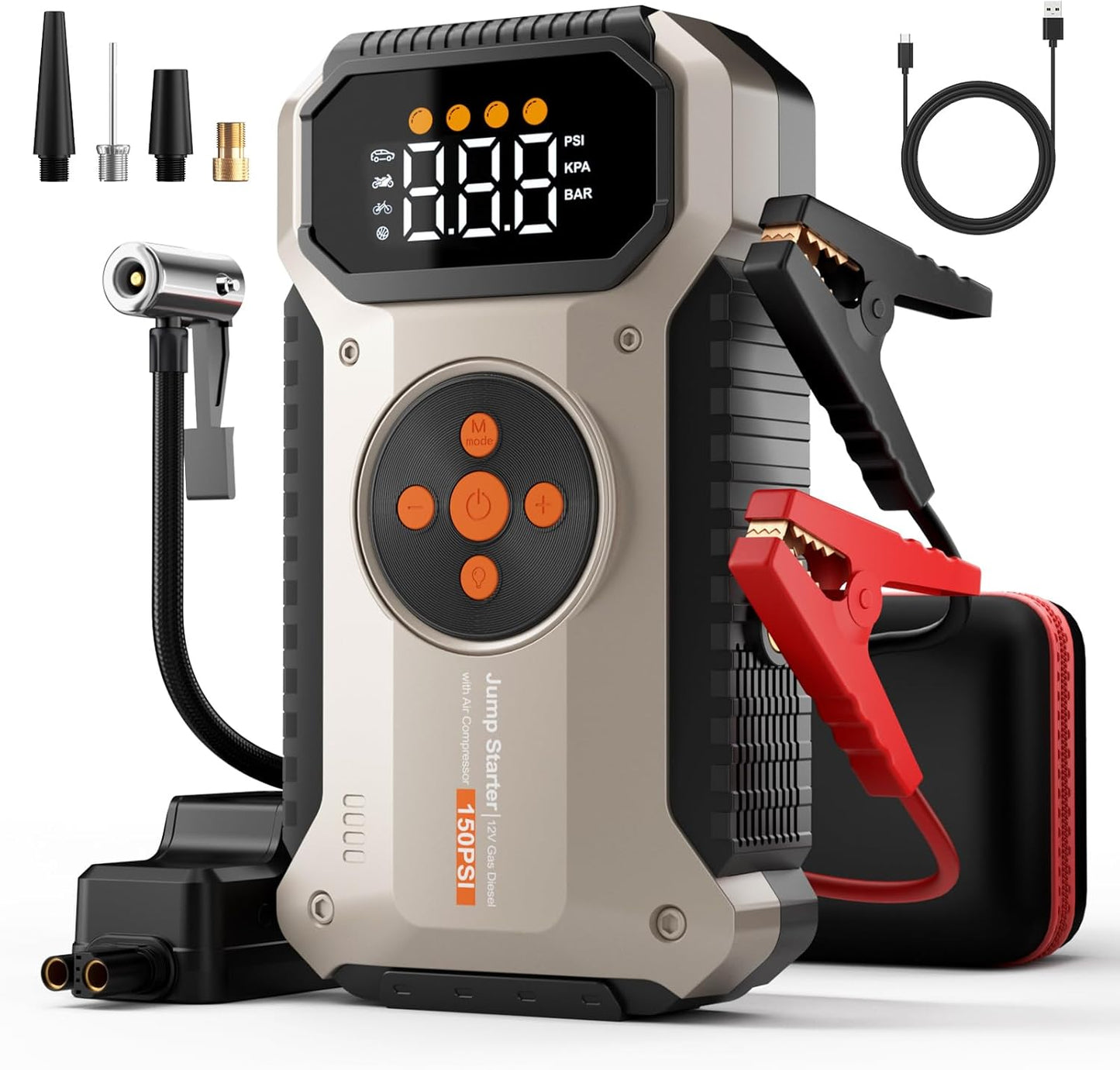 4000A Jump Starter with Air Compressor - Power & Pump Combo by Geeneu