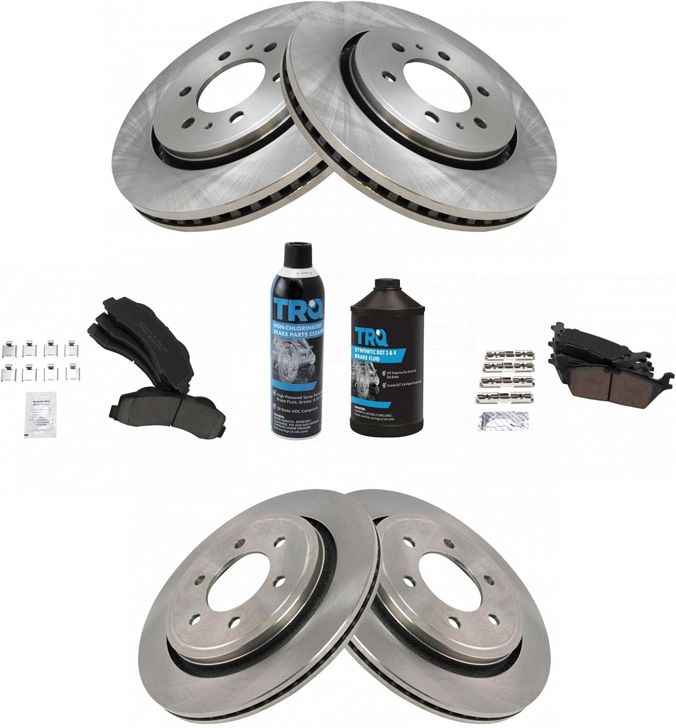 TRQ Front and Rear Brake Pad & Rotor Kit for Ford F-150