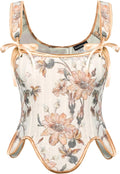 Scarlet Darkness Renaissance Floral Lace Up Bustier Top (Style 2YS8)