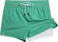 Mens Swim Trunks with Compression Liner - Quick Dry Above Knee