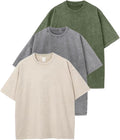 Oversized Vintage Cotton T Shirt 3 Pack - Loose Fit Casual