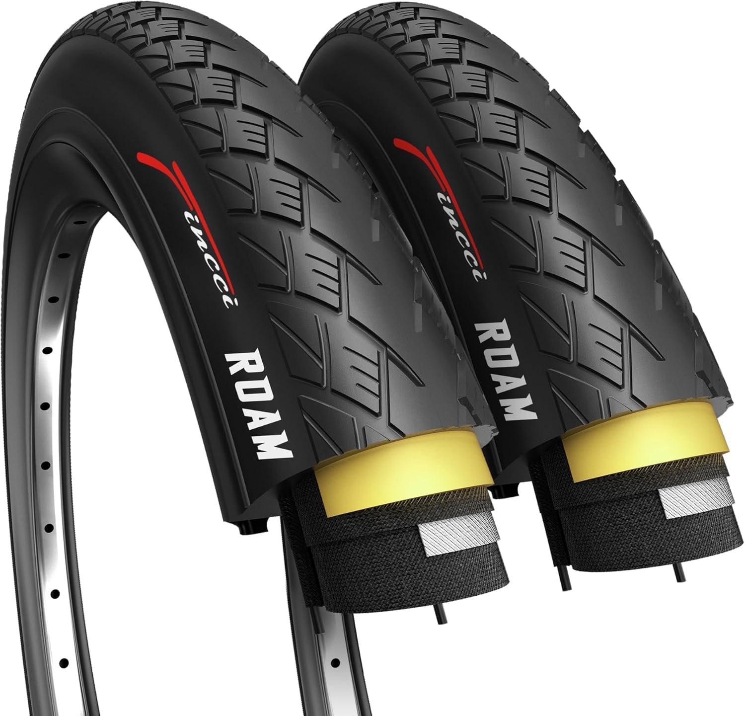 Fincci 700x35c Foldable Tire with Antipuncture Protection for Bikes