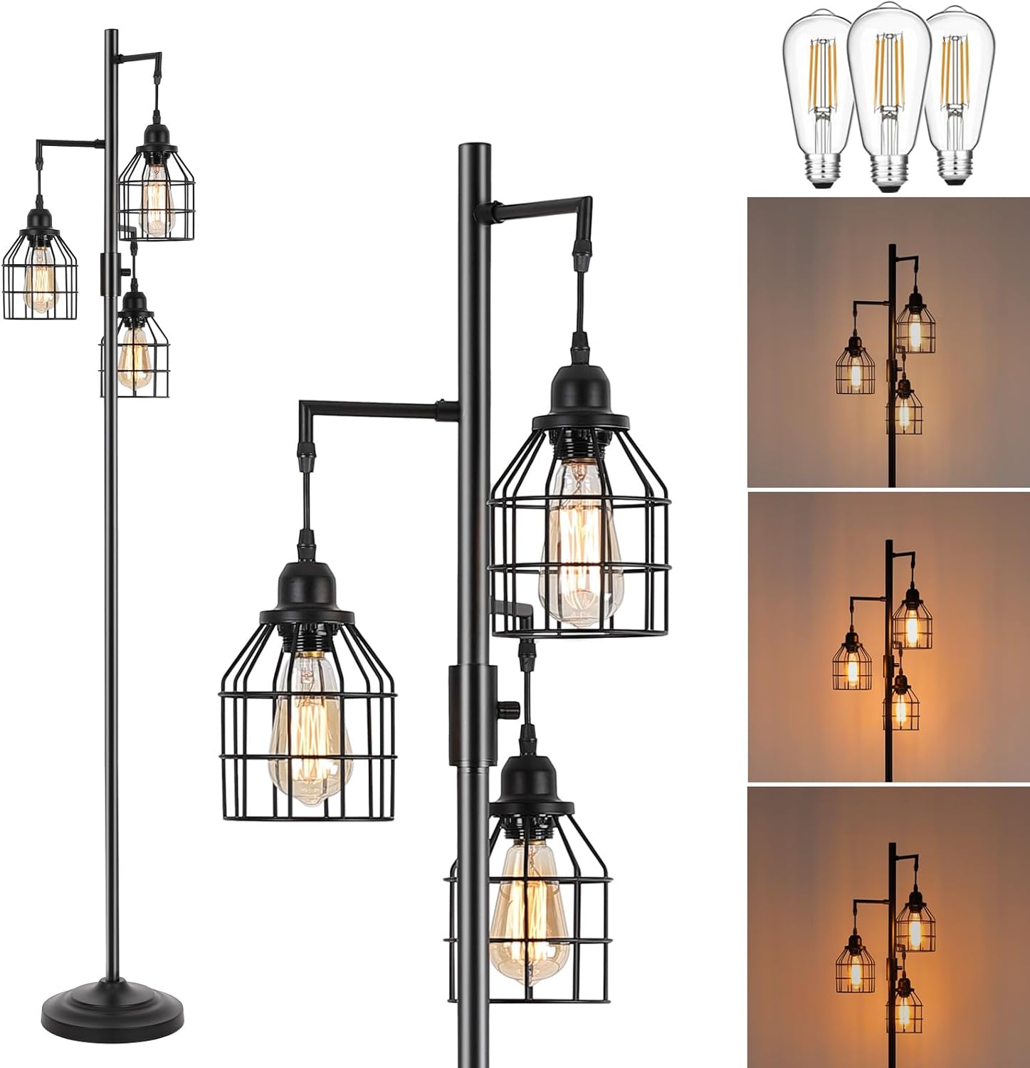 9MMML Floor Lamp for Living Room - Dimmable Industrial Style