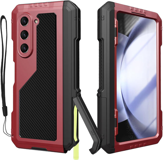 Rugged Metal Case for Samsung Galaxy Z Fold 5 with S Pen Holder