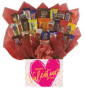 Chocolate Candy Bouquet in a Gift Basket Box - Valentine's Day Treat