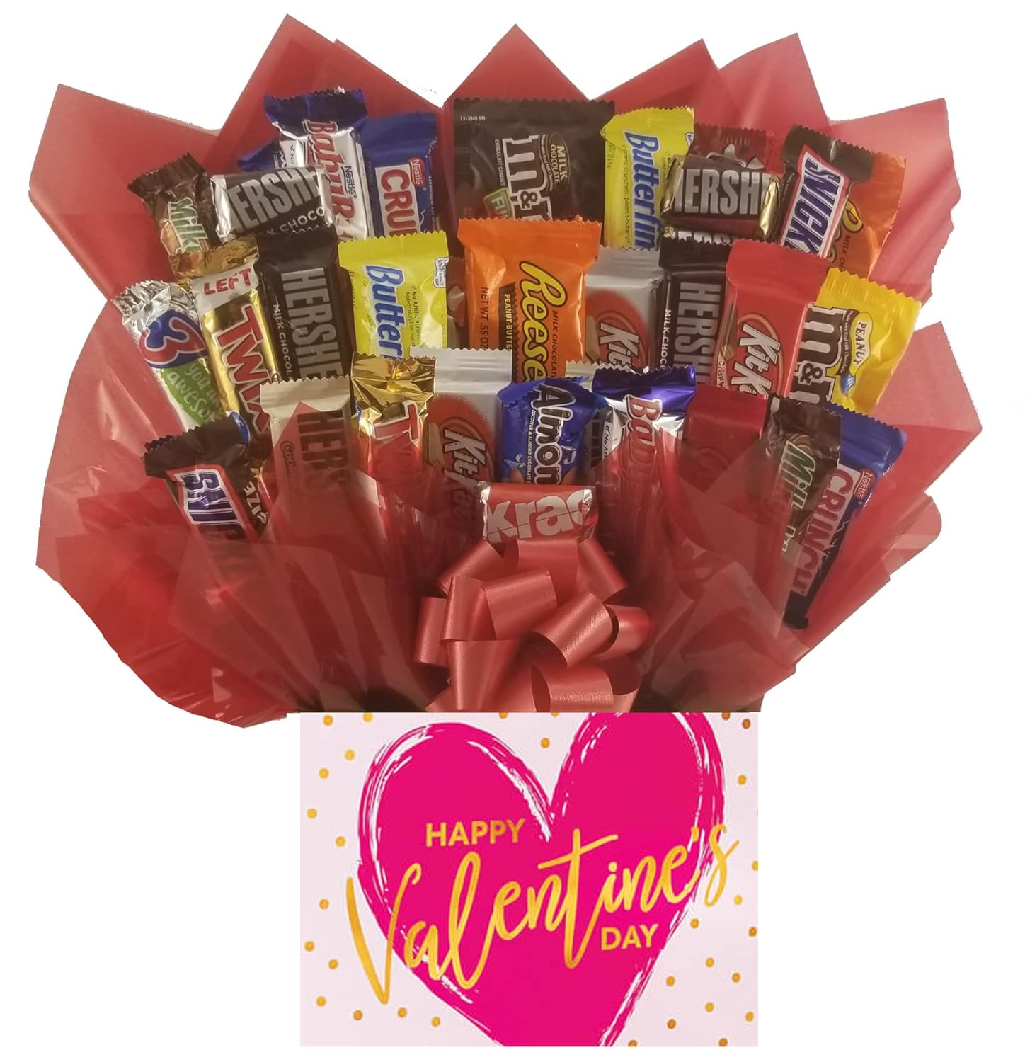 Chocolate Candy Bouquet Gift Basket for Valentine's Day Delight
